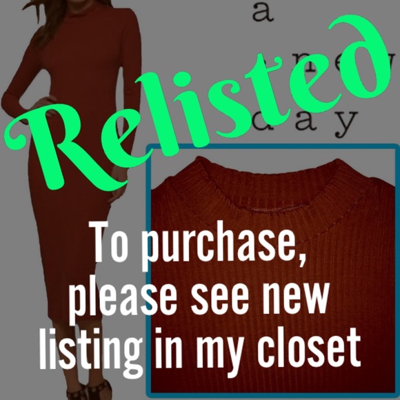 a new day Dresses & Skirts - Rust Orange Dress 3/4 Sleeve Mock Neck Long Sleeve Sweater Dress A New Day XXL